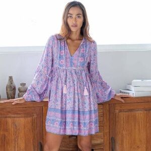 The Fox and the Mermaid Calista Bohemian Lavender Mini Dress
